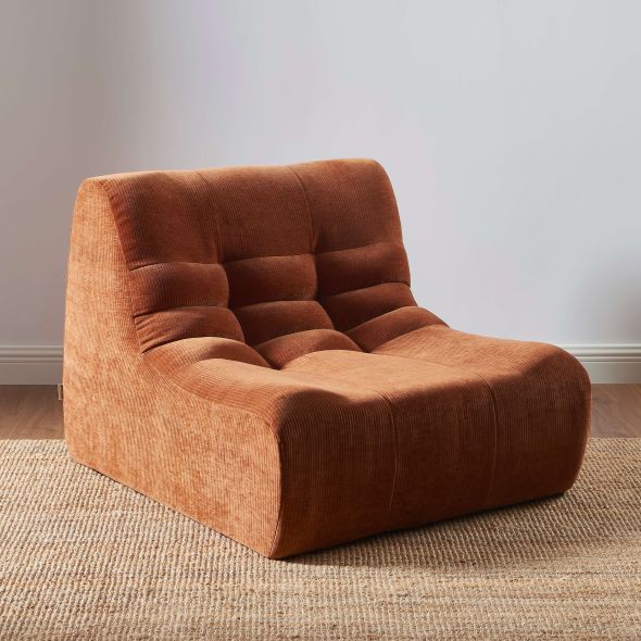 Chauffeuse JANIS modulable 1 place velours terracotta