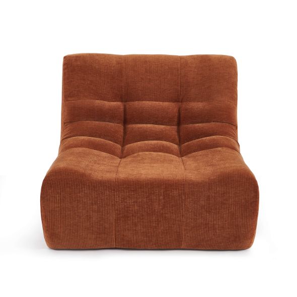 Chauffeuse JANIS modulable 1 place velours terracotta
