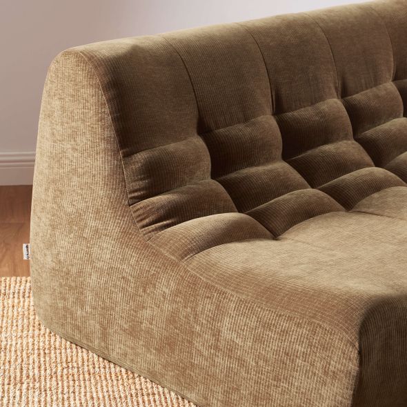 Banquette JANIS modulable 2 places velours marron