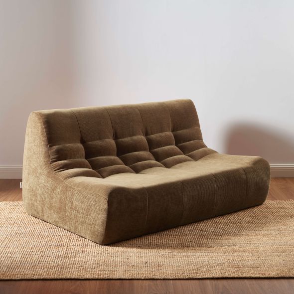 Banquette JANIS modulable 2 places velours marron