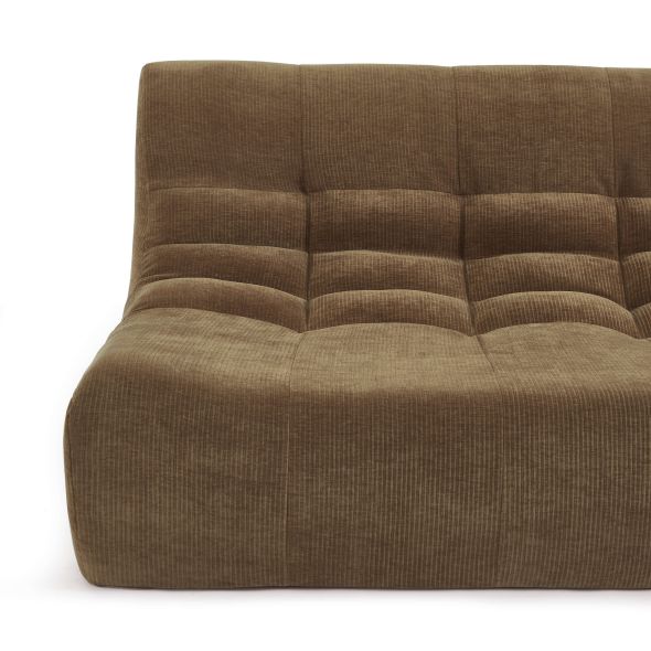 Banquette JANIS modulable 2 places velours marron