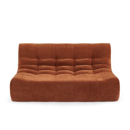 Banquette JANIS modulable 2 places velours terracotta