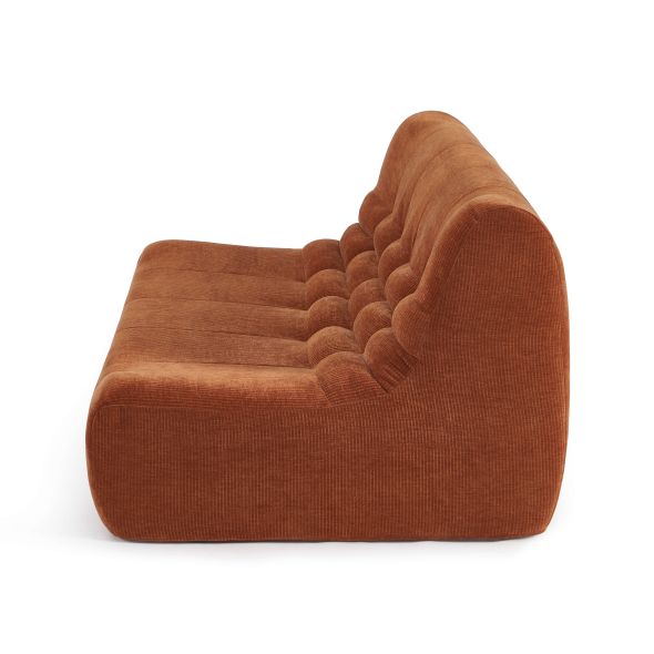 Banquette JANIS modulable 2 places velours terracotta