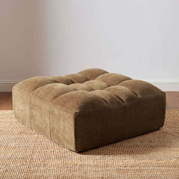 Pouf JANIS modulable 1 place velours marron