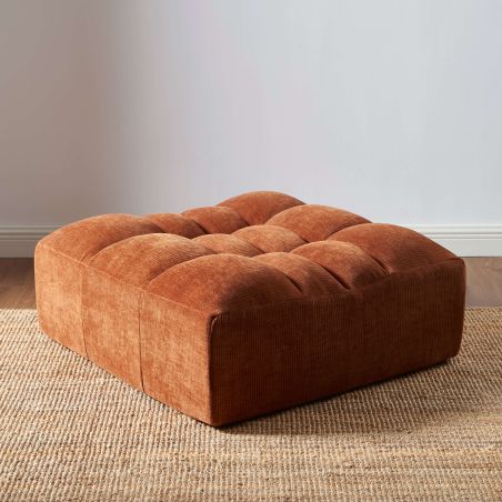 Pouf JANIS modulable 1 place velours terracotta