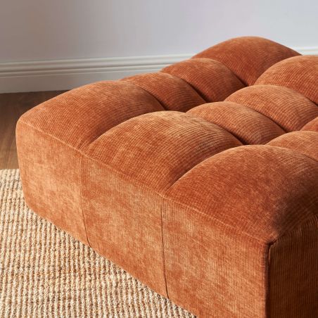 Pouf JANIS modulable 1 place velours terracotta