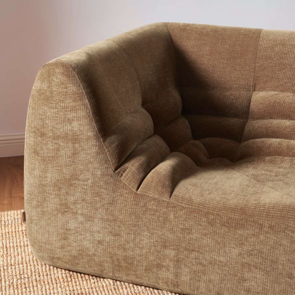 Chauffeuse d'angle JANIS modulable 1 place velours marron