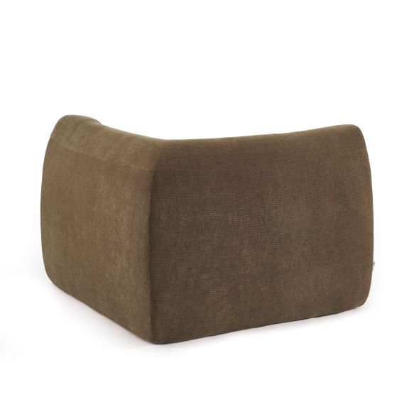 Chauffeuse d'angle JANIS modulable 1 place velours marron