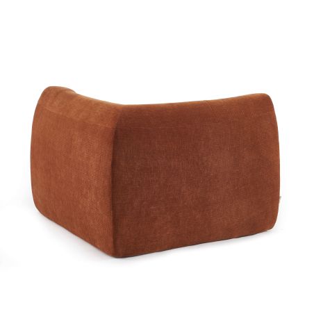 Chauffeuse d'angle JANIS modulable 1 place velours terracotta