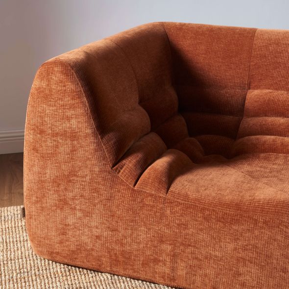 Chauffeuse d'angle JANIS modulable 1 place velours terracotta