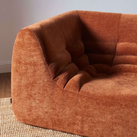 Chauffeuse d'angle JANIS modulable 1 place velours terracotta