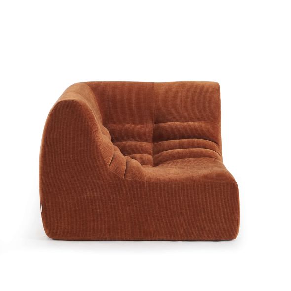 Chauffeuse d'angle JANIS modulable 1 place velours terracotta