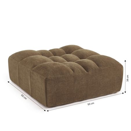 Pouf JANIS modulable 1 place velours marron