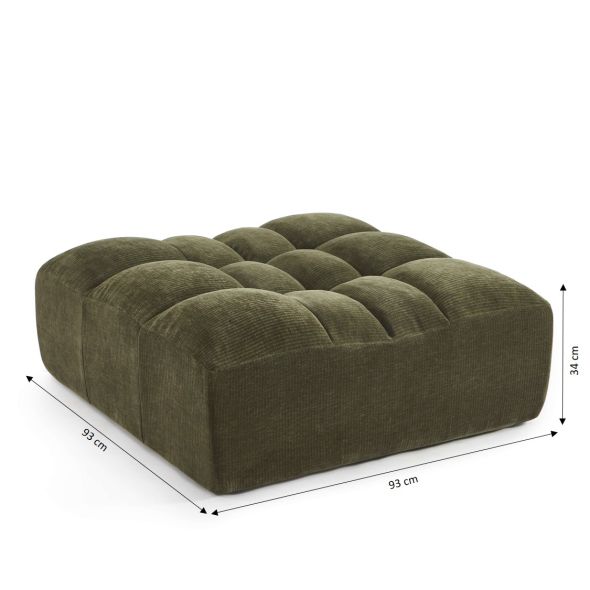 Pouf JANIS modulable 1 place velours vert
