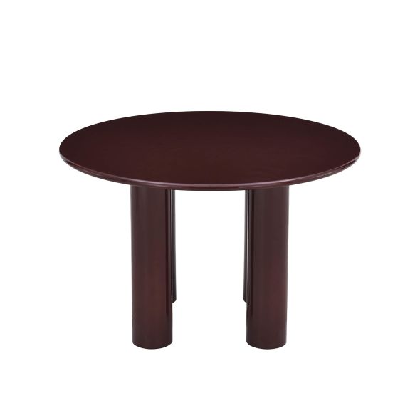 Table de séjour ronde NORI laquée brillante marron 120cm