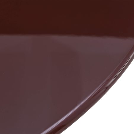 Table de séjour ronde NORI laquée brillante marron 120cm
