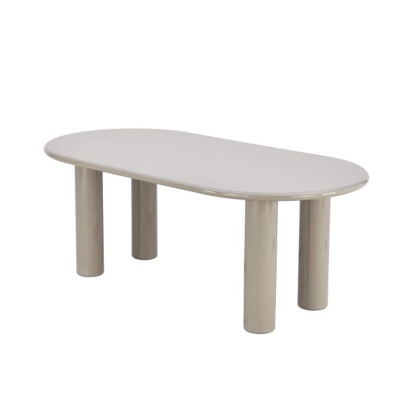 Table de séjour NORI laquée brillante beige 200cm
