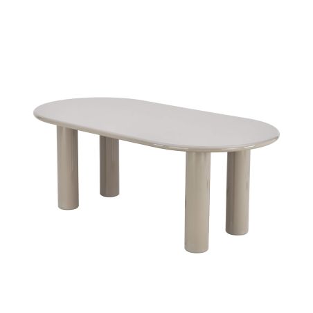 Table de séjour NORI laquée brillante beige 200cm