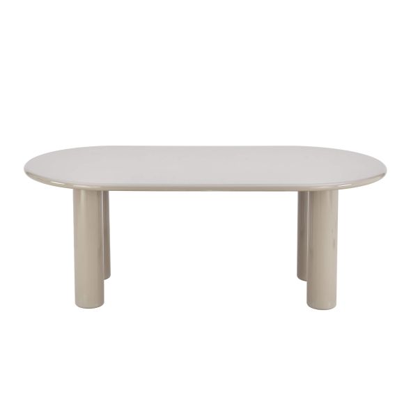 Table de séjour NORI laquée brillante beige 200cm