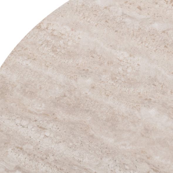 Table basse LOFA placage noyer et plateau céramique effet travertin 80cm