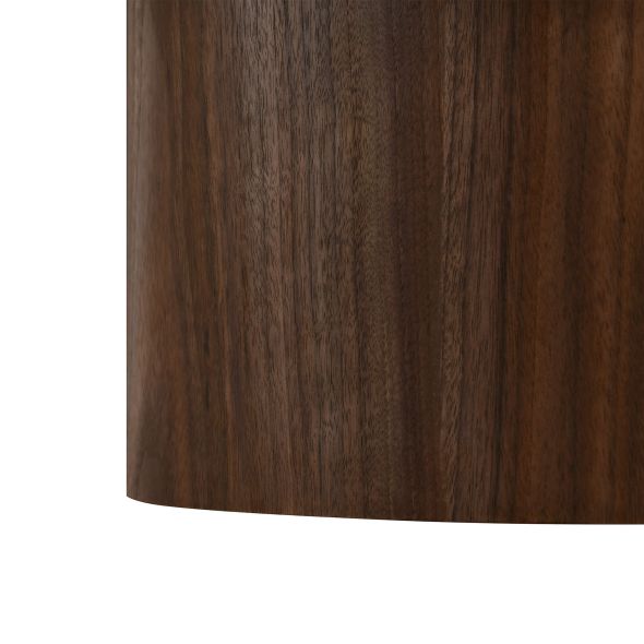 Table basse LOFA placage noyer et plateau céramique effet travertin 80cm