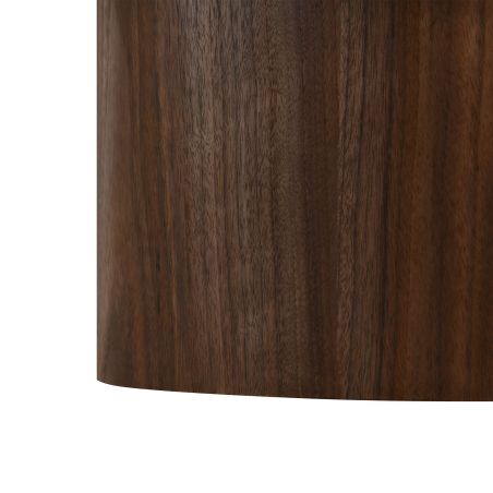 Table basse LOFA placage noyer et plateau céramique effet travertin 80cm