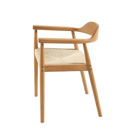 Lot de 2 chaises MARTIE chêne massif et corde