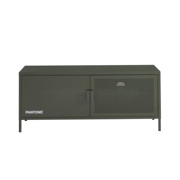 Meuble tv PANTONE métal vert olive foncé 120cm
