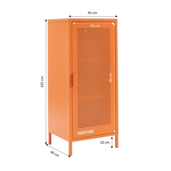 Caisson de bureau PANTONE métal orange h105cm