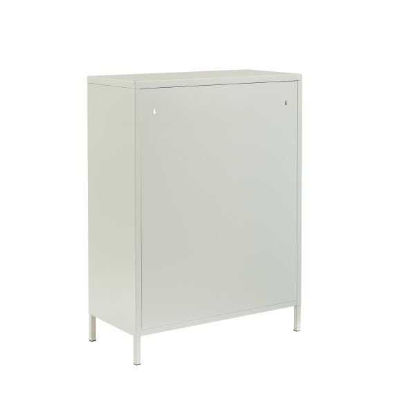 Buffet PANTONE beige sable portes en verre cannelé 75cm
