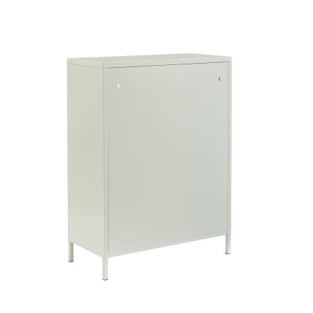 Buffet PANTONE beige sable portes en verre cannelé 75cm