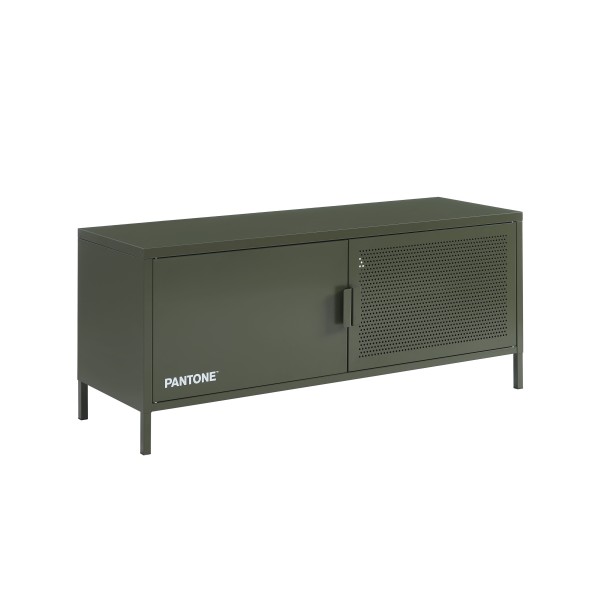 Meuble tv PANTONE métal vert olive foncé 120cm
