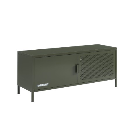 Meuble tv PANTONE métal vert olive foncé 120cm