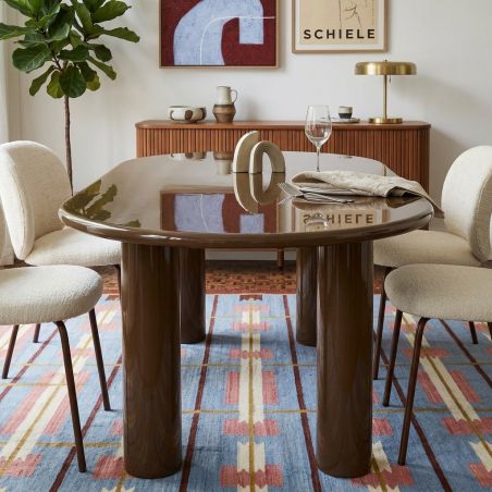 Table de séjour NORI laquée brillante verte 200cm