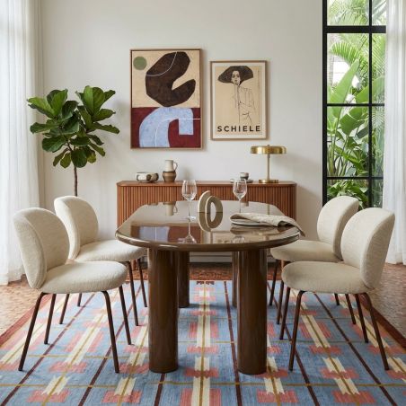 Table de séjour NORI laquée brillante verte 200cm