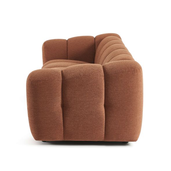 Canapé SUNNY 3 places tissu tweed terracotta