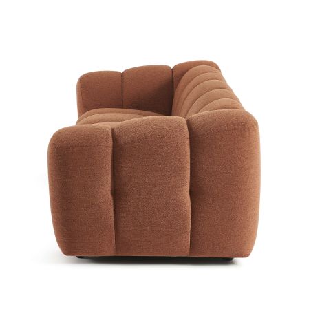 Canapé SUNNY 3 places tissu tweed terracotta