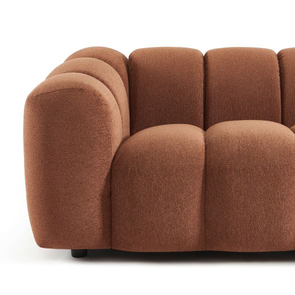 Canapé SUNNY 3 places tissu tweed terracotta