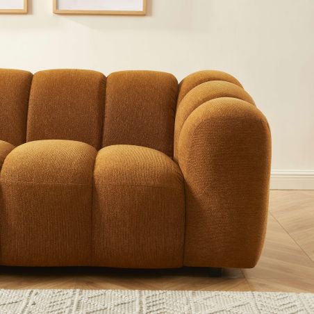 Canapé SUNNY 3 places tissu tweed bronze