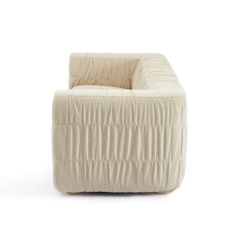 Canapé MARNI 3 places velours plissé épais beige