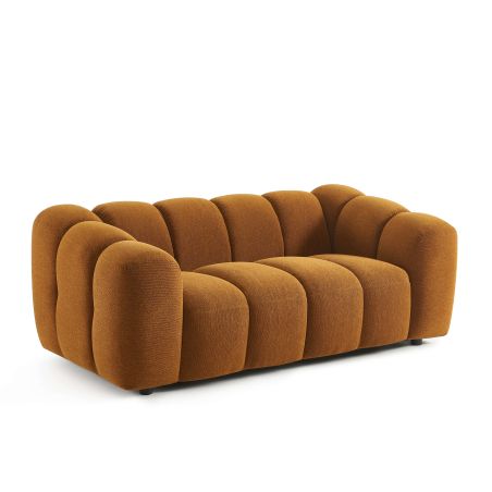 Canapé SUNNY 2 places tissu tweed bronze