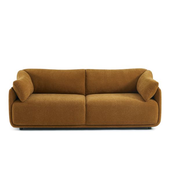 Canapé KURLY 3 places tissu chenille tramé ocre