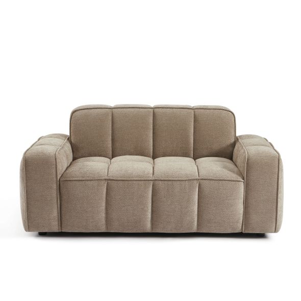 Canapé ALISTAIR 2 places tissu chenille beige