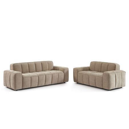 Canapé ALISTAIR 2 places tissu chenille beige