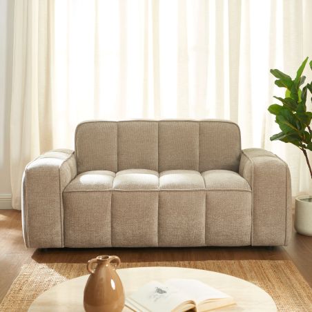 Canapé ALISTAIR 2 places tissu chenille beige