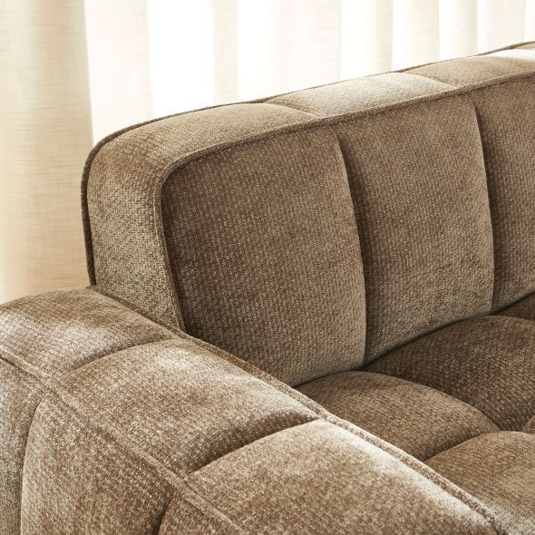 Canapé ALISTAIR 2 places tissu chenille marron