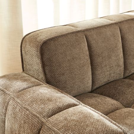 Canapé ALISTAIR 2 places tissu chenille marron