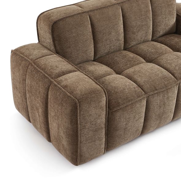 Canapé ALISTAIR 2 places tissu chenille marron