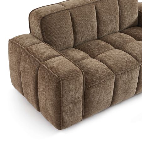 Canapé ALISTAIR 2 places tissu chenille marron