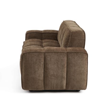 Canapé ALISTAIR 2 places tissu chenille marron